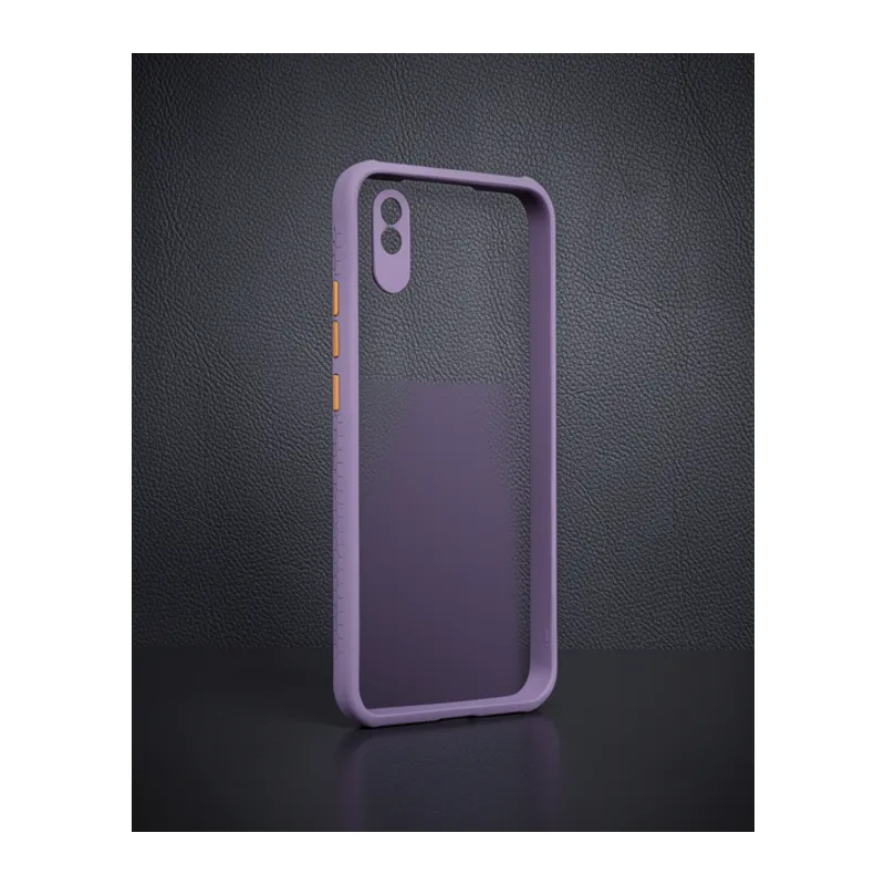 Xiaomi Redmi 9a Kılıf Miami Şeffaf Silikon - Açık Mor