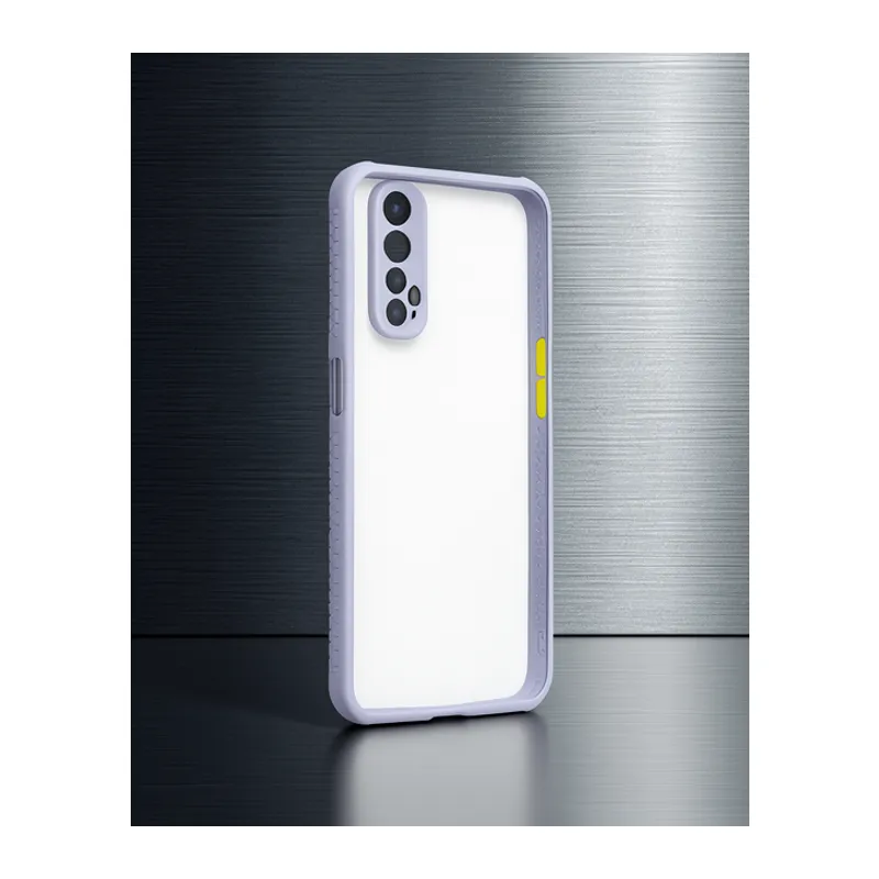 Realme 7 Kılıf Miami Şeffaf Silikon - Lila