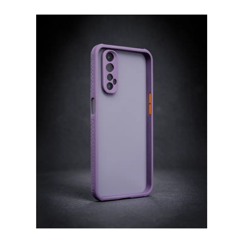Realme 7 Kılıf Miami Şeffaf Silikon - Açık Mor