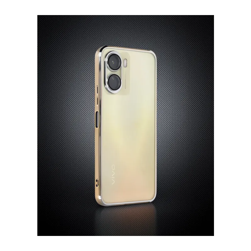 Vivo Y16 Kılıf Razer Lensli Silikon - Gold