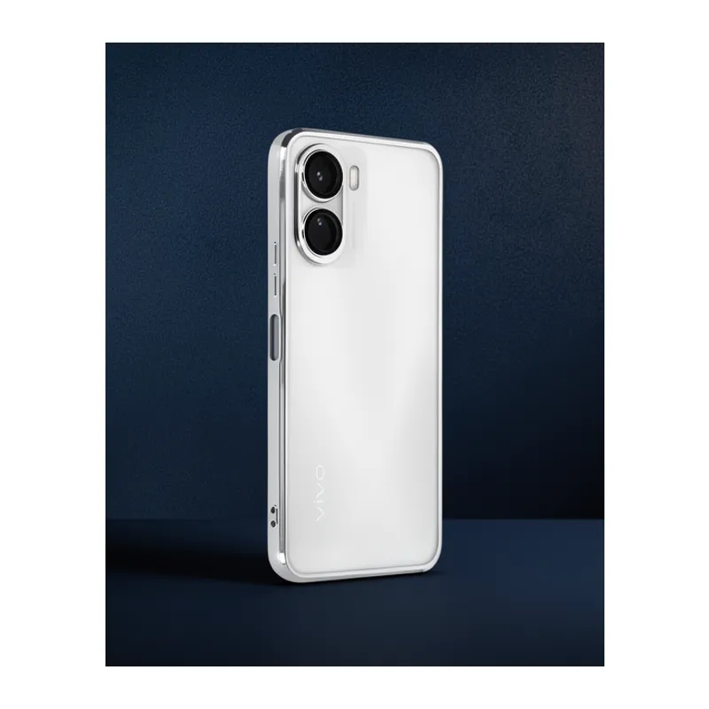 Vivo Y16 Kılıf Razer Lensli Silikon - Gümüş