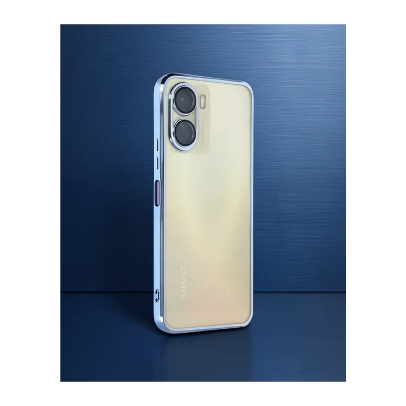 Vivo Y16 Kılıf Razer Lensli Silikon - Açık Mavi