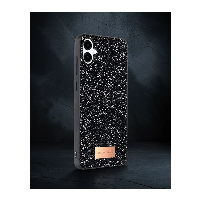 Onegif Samsung Galaxy A06 Bright Simli Kapak - Siyah