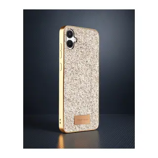Onegif Samsung Galaxy A06 Bright Simli Kapak - Gold