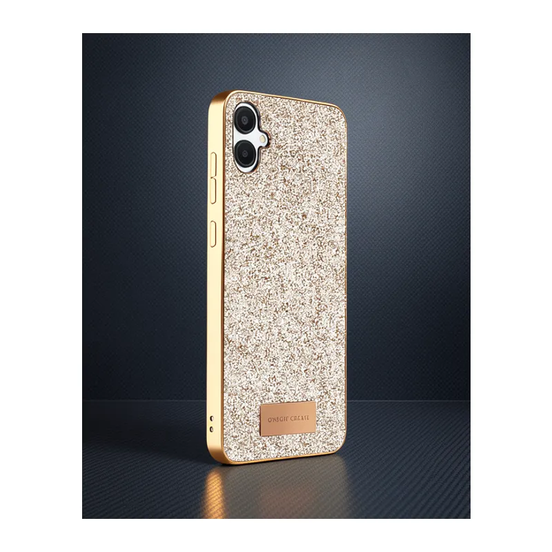 Onegif Samsung Galaxy A06 Bright Simli Kapak - Gold