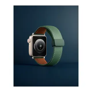 Apple Watch 38mm Kr414 Daks Deri Kordon (saat Değildir) - Koyu Yeşil