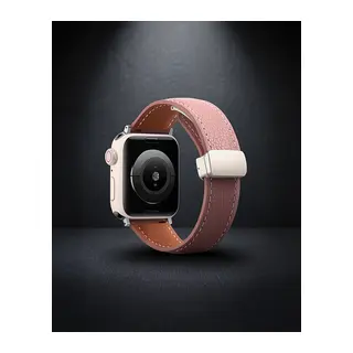 Apple Watch 38mm Kr414 Daks Deri Kordon (saat Değildir) - Pembe