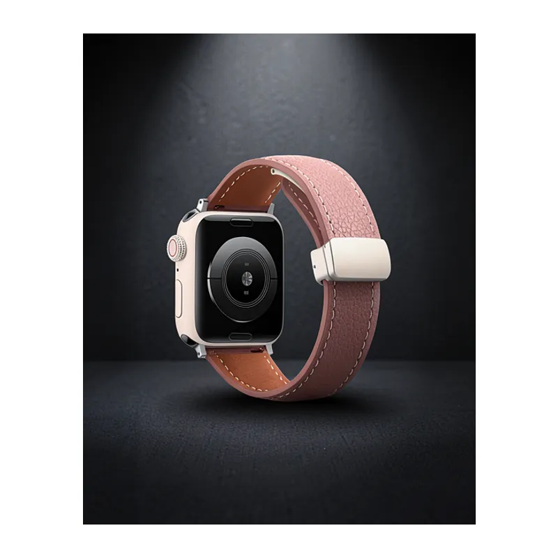 Apple Watch 38mm Kr414 Daks Deri Kordon (saat Değildir) - Pembe