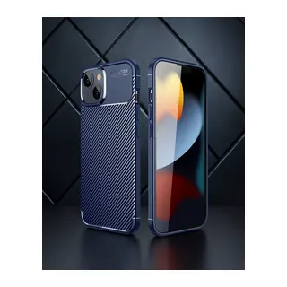 Apple İphone 14 Kılıf Auto Focus Karbon Kapak - Lacivert