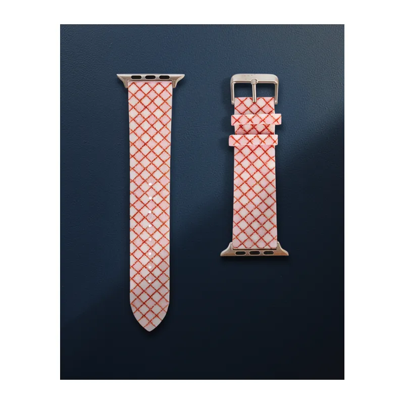 Apple Watch 38mm Karo Motif Kordon - Pembe