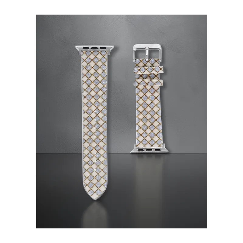 Apple Watch 38mm Karo Motif Kordon - Lila
