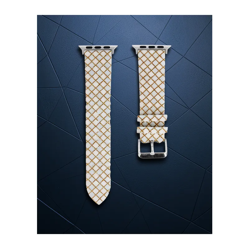 Apple Watch 38mm Karo Motif Kordon - Mavi