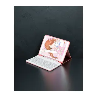 Apple İpad Pro 12.9 (2024) Kılıf Kc01 Smart Klavyeli Tablet Kılıfı - Pembe