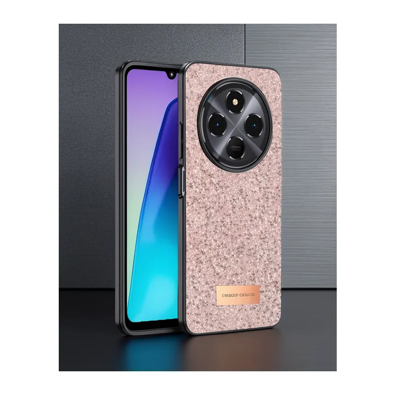 Onegif Xiaomi Redmi 14c Bright Simli Kapak - Pembe