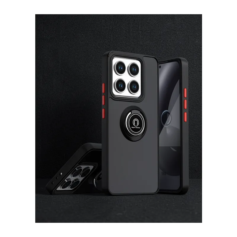 Xiaomi Mi 14t Pro Kılıf Montreal Yüzüklü Silikon Kapak - Siyah