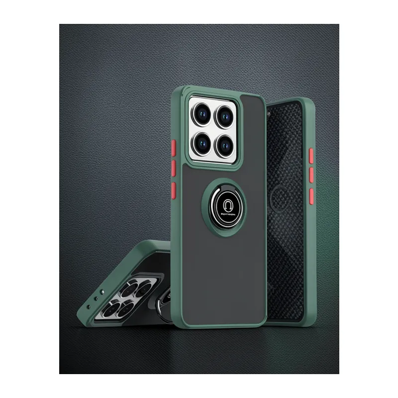 Xiaomi Mi 14t Pro Kılıf Montreal Yüzüklü Silikon Kapak - Yeşil