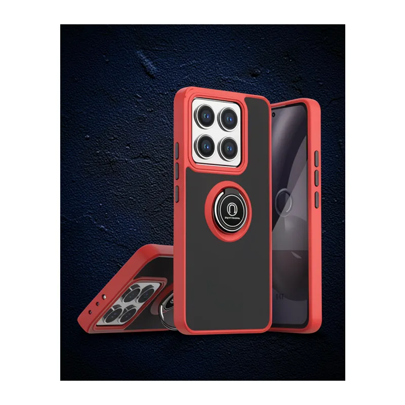 Xiaomi Mi 14t Pro Kılıf Montreal Yüzüklü Silikon Kapak - Kırmızı