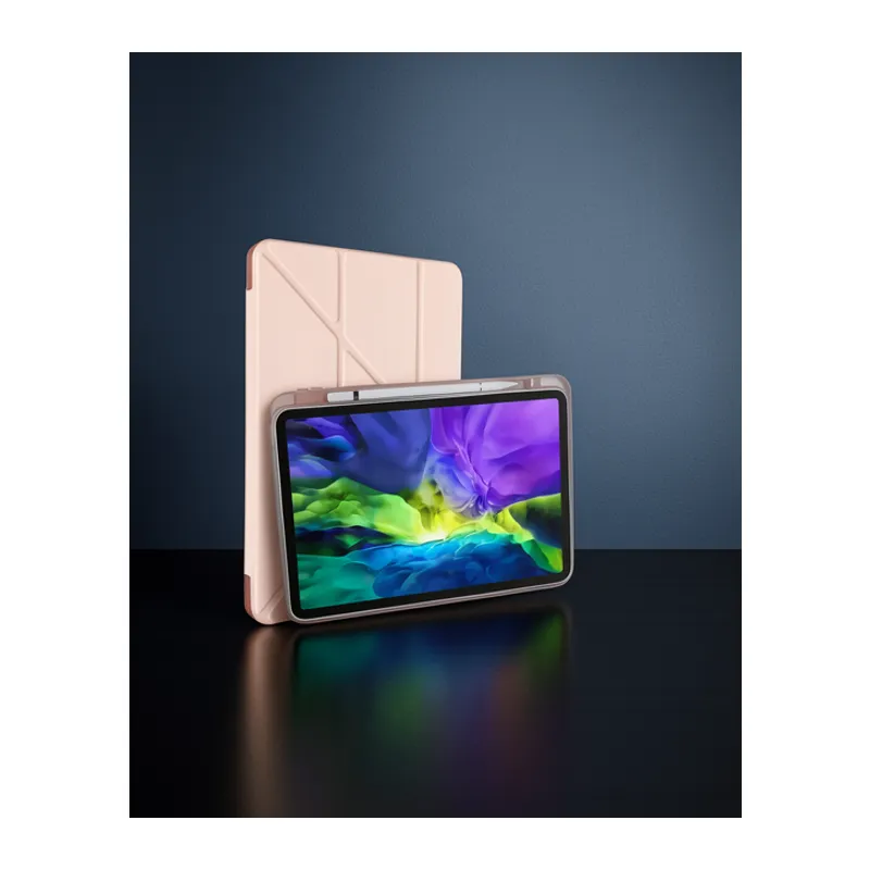 Apple İpad Pro 11 (2024) Kılıf Kalemlikli Mars Tablet Kılıfı - Rose Gold