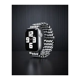 Apple Watch 38mm Kordon - Zigzag Siyah-beyaz