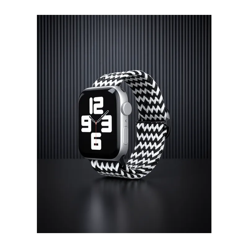 Apple Watch 38mm Kordon - Zigzag Siyah-beyaz
