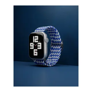 Apple Watch 38mm Kordon - Zigzag Beyaz-mavi