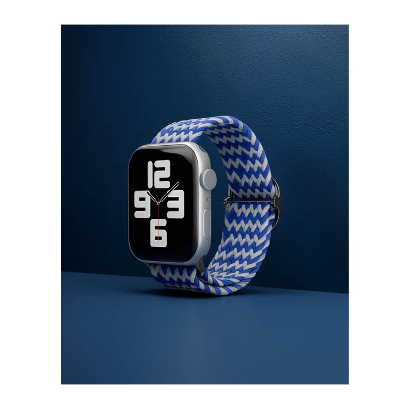 Apple Watch 38mm Kordon - Zigzag Beyaz-mavi
