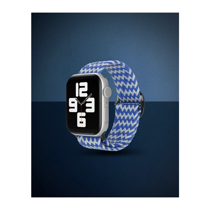 Apple Watch 42mm Kordon - Zigzag Beyaz-mavi