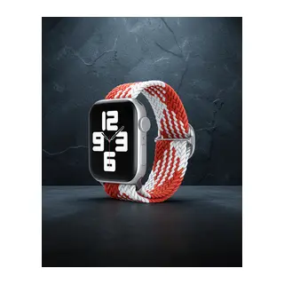 Watch 20mm Kordon - Beyaz-kırmızı