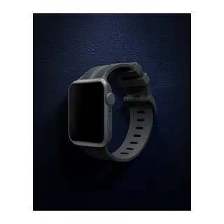 Apple Watch 38mm Kr408 Çizgili Silikon Kordon - Siyah