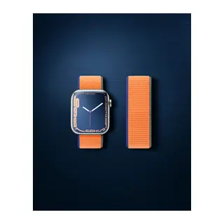Apple Watch 42mm Hasırlı Cırtcırtlı Kordon - Turuncu