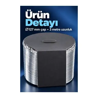 Aspiratör İçin 3 Metre Telli Boru 127 mm