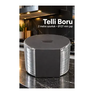 3 Metre Aspiratör Borusu 127 mm Telli Yapı