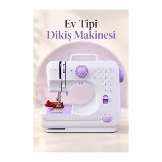 Ayak Pedallı Dikiş Makinesi Beyaz Lila Mini Tasarım