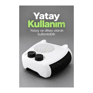 Elektrikli Fanlı Isıtıcı Bakır Sargılı Motorlu Beyaz