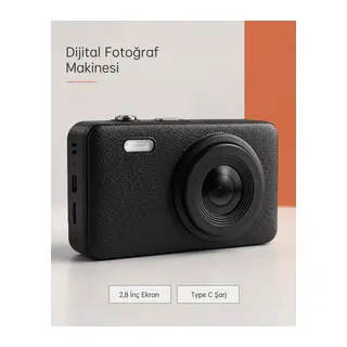 Siyah Renk 2,8 İnç Ekranlı Taşınabilir Dijital Fotoğraf Makinesi