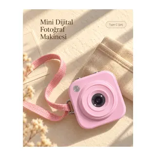 Pembe Renk 2,01 İnç Ekranlı Taşınabilir Mini Dijital Fotoğraf Makinesi
