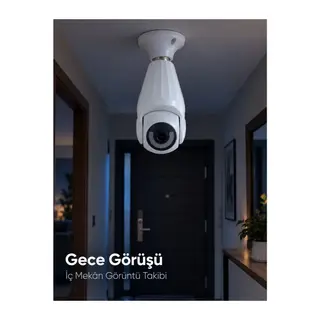 Lamba Duyuna Takılan WiFi Bağlantılı Gece Görüşlü IP Güvenlik Kamerası