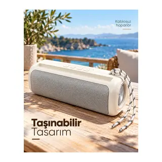 TWS Stereo Bağlantılı Bluetooth Hoparlör RGB Işık Efektli USB ve Hafıza Kartı Destekli