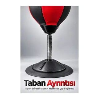 Pompalı Masaüstü Boks Topu Kırmızı Siyah Gövdeli