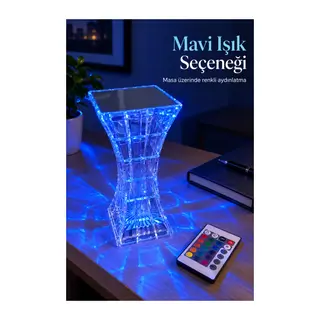 Geometrik Gövdeli Parlaklık Ayarlı LED Masa Lambası
