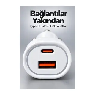 40W Maksimum Güçlü Araç İçi Şarj Cihazı