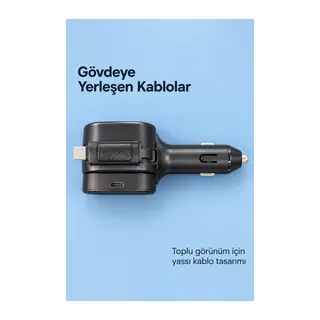 Uzayabilen Yassı Kablolu Çakmaklık Şarj Cihazı Type C ve Lightning