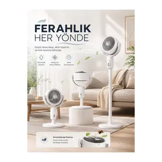 5 Kademeli Hız Ayarıyla Güçlü Hava Akışlı Dikey Vantilatör