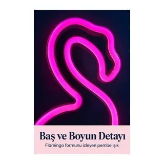 Flamingo LED Lamba USB Kablolu Beyaz Gövdeli