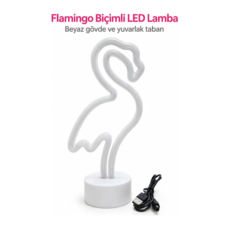 Flamingo LED Lamba Pembe Işıklı