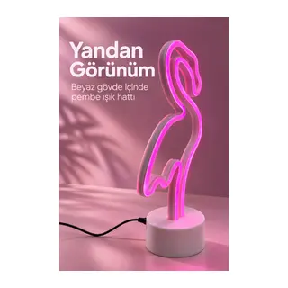 Flamingo LED Lamba Pembe Işıklı USB ve Pilli