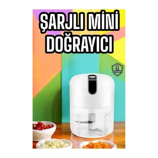 Şarjlı Portatif Doğrayıcı Mini Pratik Rondo El Doğrayıcı Üç Bıçaklı Çelik Bıçaklı