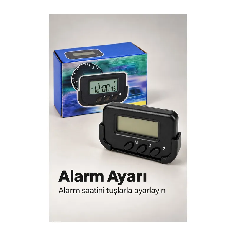Alarm ve Kronometre Özellikli Araç İçi Dijital Saat
