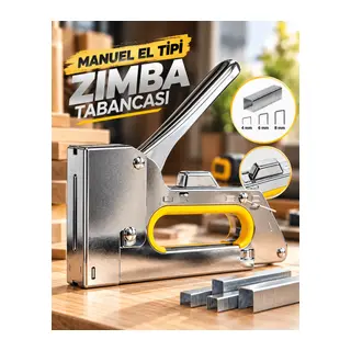 El Tipi Manuel Zımba Tabancası 4-6-8 mm No.13 Ergonomik Tutma Kollu Çok Amaçlı Zımba Makinesi