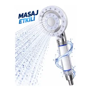 Filtreli Duş Başlığı Masaj Etkili Beyaz
